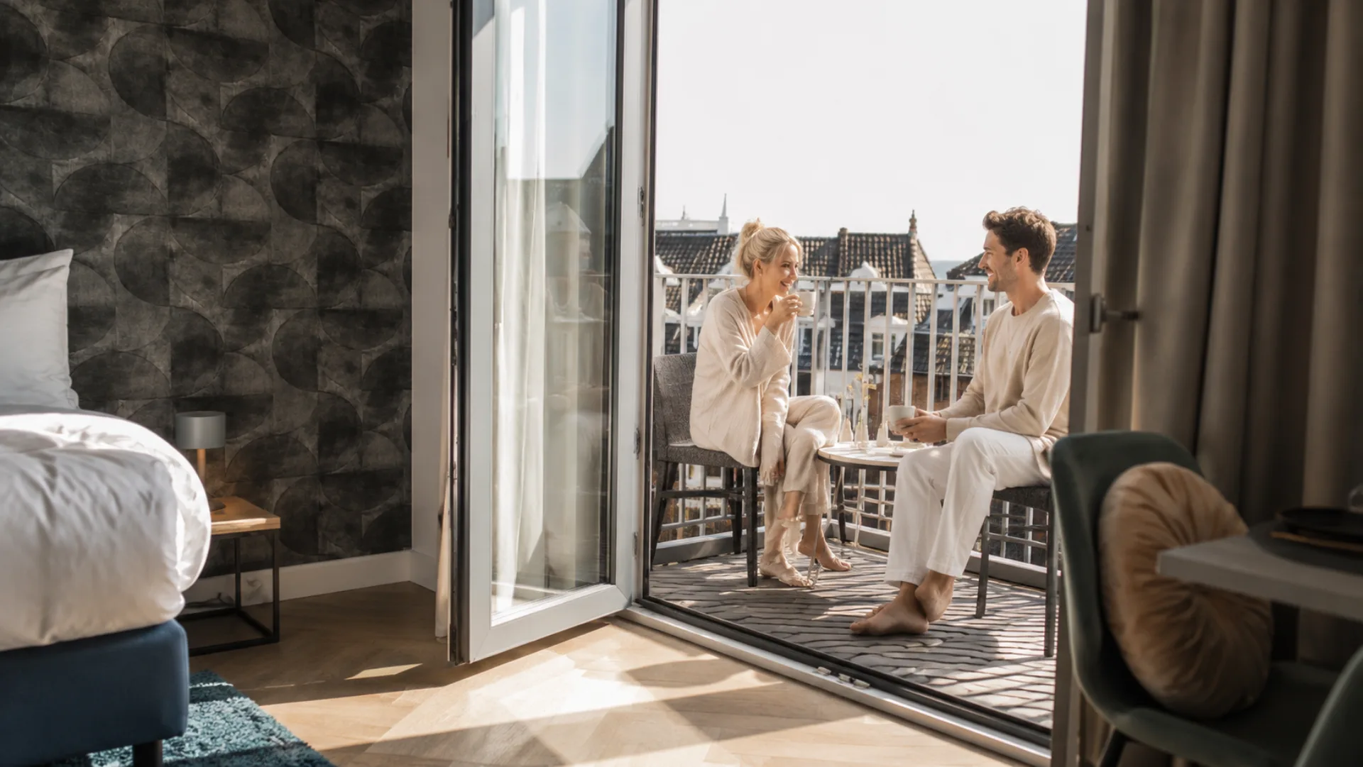 Twin Room with Balcony or Terrace — boutique hotel kamer Ocean House Zandvoort